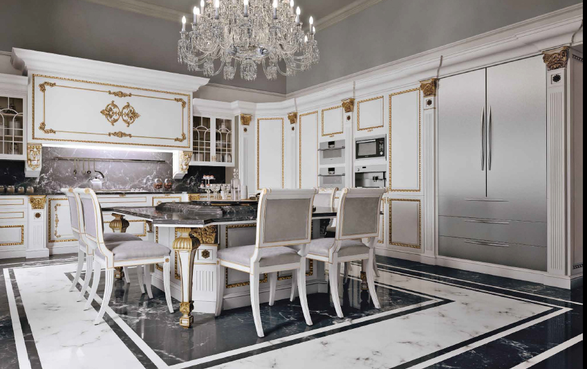 Kuhinja u neoklasičnom stilu: 70 opcija dizajna s fotografijama i savjetima za dizajn